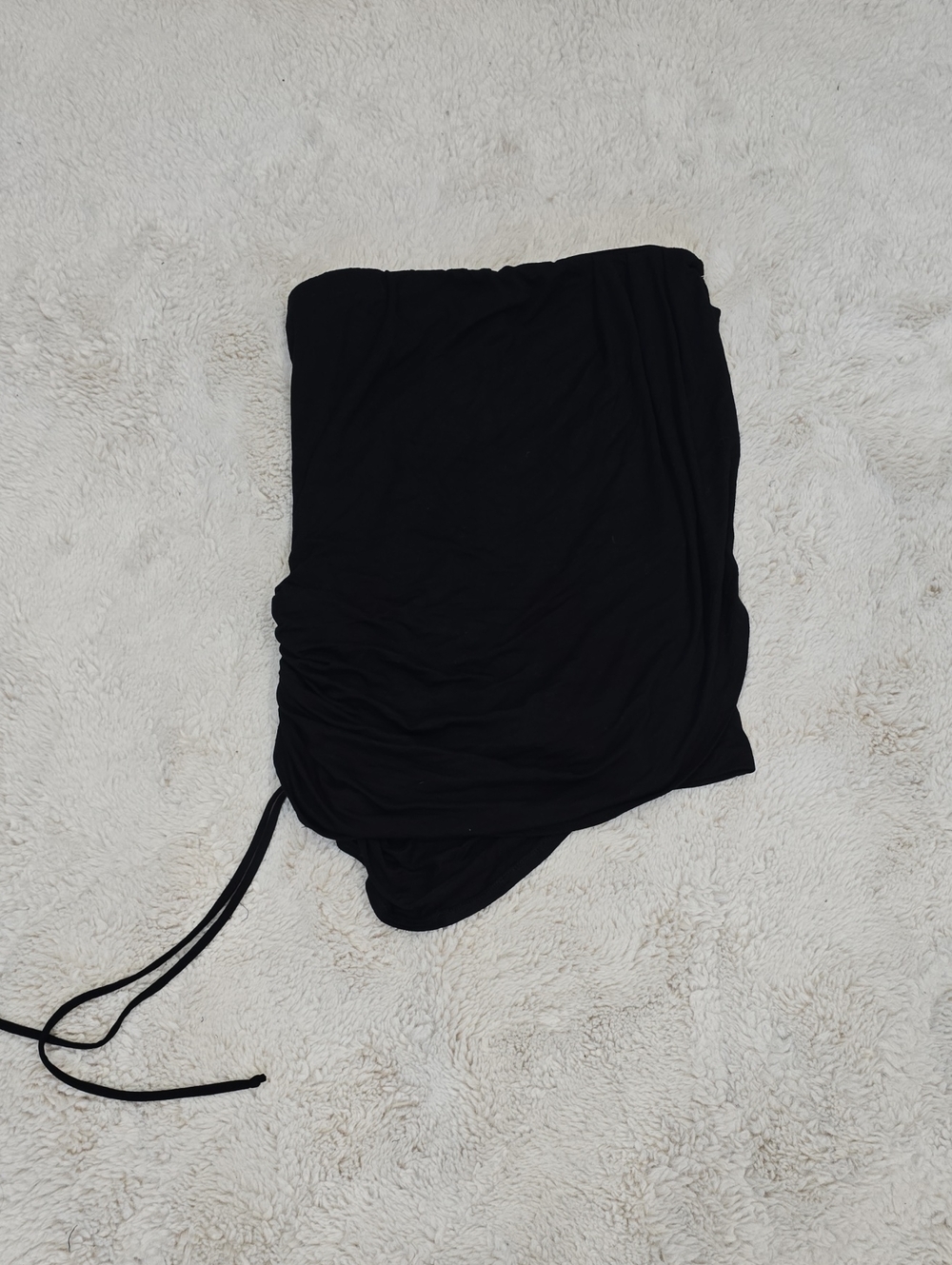 Free People Black Ruched Mini Skirt